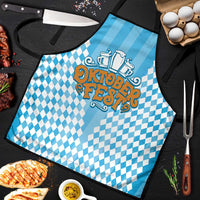 Oktoberfest Apron with Beer Glass Illustration Blue White Diamond - Wonder Print Shop