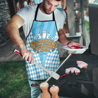 Oktoberfest Apron with Beer Glass Illustration Blue White Diamond - Wonder Print Shop