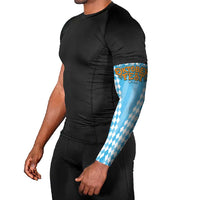 Oktoberfest Arm Sleeves with Beer Glass Illustration Blue White Diamond - Wonder Print Shop