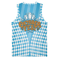 Oktoberfest Basketball Jersey with Beer Glass Illustration Blue White Diamond - Wonder Print Shop