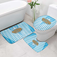 Oktoberfest Bathroom Set with Beer Glass Illustration Blue White Diamond - Wonder Print Shop