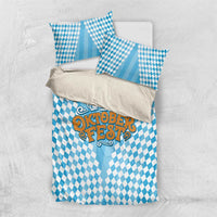 Oktoberfest Bedding Set with Beer Glass Illustration Blue White Diamond - Wonder Print Shop