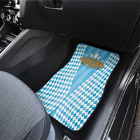 Oktoberfest Car Mats with Beer Glass Illustration Blue White Diamond - Wonder Print Shop