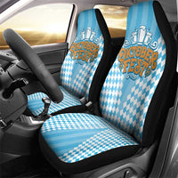 Oktoberfest Car Seat Cover with Beer Glass Illustration Blue White Diamond - Wonder Print Shop