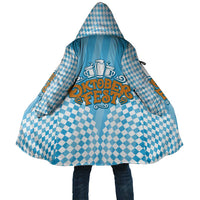Oktoberfest Cloak with Beer Glass Illustration Blue White Diamond - Wonder Print Shop