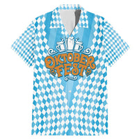 Oktoberfest Family Matching Mermaid Dress and Hawaiian Shirt with Beer Glass Illustration Blue White Diamond - Wonder Print Shop