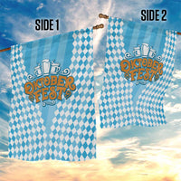 Oktoberfest Garden Flag with Beer Glass Illustration Blue White Diamond - Wonder Print Shop