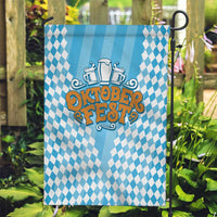 Oktoberfest Garden Flag with Beer Glass Illustration Blue White Diamond - Wonder Print Shop
