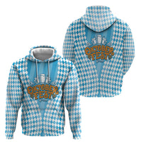 Oktoberfest Hoodie with Beer Glass Illustration Blue White Diamond - Wonder Print Shop