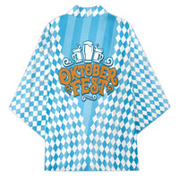 Oktoberfest Kimono with Beer Glass Illustration Blue White Diamond - Wonder Print Shop