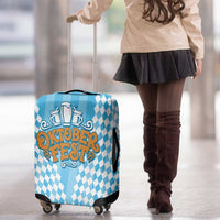 Oktoberfest Luggage Cover with Beer Glass Illustration Blue White Diamond - Wonder Print Shop