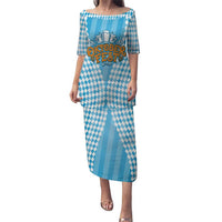 Oktoberfest Puletasi with Beer Glass Illustration Blue White Diamond - Wonder Print Shop