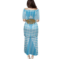 Oktoberfest Puletasi with Beer Glass Illustration Blue White Diamond - Wonder Print Shop