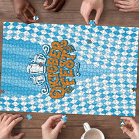 Oktoberfest Puzzle with Beer Glass Illustration Blue White Diamond - Wonder Print Shop