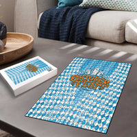 Oktoberfest Puzzle with Beer Glass Illustration Blue White Diamond - Wonder Print Shop