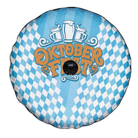 Oktoberfest Spare Tire Cover with Beer Glass Illustration Blue White Diamond - Wonder Print Shop