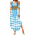 Oktoberfest Summer Maxi Dress with Beer Glass Illustration Blue White Diamond - Wonder Print Shop