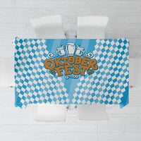 Oktoberfest Tablecloth with Beer Glass Illustration Blue White Diamond - Wonder Print Shop