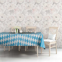 Oktoberfest Tablecloth with Beer Glass Illustration Blue White Diamond - Wonder Print Shop