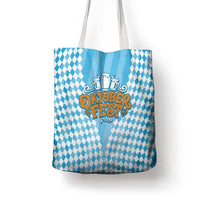 Oktoberfest Tote Bag with Beer Glass Illustration Blue White Diamond - Wonder Print Shop