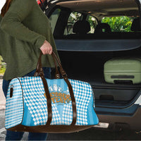 Oktoberfest Travel Bag with Beer Glass Illustration Blue White Diamond - Wonder Print Shop