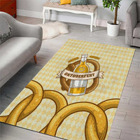 Oktoberfest Area Rug with Beer Bottle and Pretzel Illustration Beige Diamond - Wonder Print Shop
