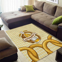 Oktoberfest Area Rug with Beer Bottle and Pretzel Illustration Beige Diamond - Wonder Print Shop