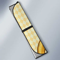 Oktoberfest Auto Sun Shade with Beer Bottle and Pretzel Illustration Beige Diamond - Wonder Print Shop