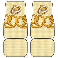 Oktoberfest Car Mats with Beer Bottle and Pretzel Illustration Beige Diamond - Wonder Print Shop