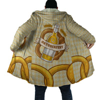 Oktoberfest Cloak with Beer Bottle and Pretzel Illustration Beige Diamond - Wonder Print Shop