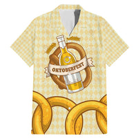 Oktoberfest Family Matching Mermaid Dress and Hawaiian Shirt with Beer Bottle and Pretzel Illustration Beige Diamond - Wonder Print Shop