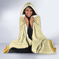 Oktoberfest Hooded Blanket with Beer Bottle and Pretzel Illustration Beige Diamond - Wonder Print Shop