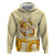 Oktoberfest Hoodie with Beer Bottle and Pretzel Illustration Beige Diamond - Wonder Print Shop