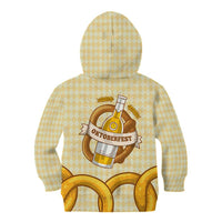 Oktoberfest Kid Hoodie with Beer Bottle and Pretzel Illustration Beige Diamond - Wonder Print Shop