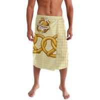 Oktoberfest Lavalava with Beer Bottle and Pretzel Illustration Beige Diamond - Wonder Print Shop