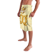 Oktoberfest Lavalava with Beer Bottle and Pretzel Illustration Beige Diamond - Wonder Print Shop