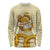 Oktoberfest Long Sleeve Shirt with Beer Bottle and Pretzel Illustration Beige Diamond - Wonder Print Shop