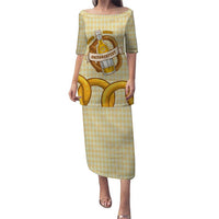 Oktoberfest Puletasi with Beer Bottle and Pretzel Illustration Beige Diamond - Wonder Print Shop