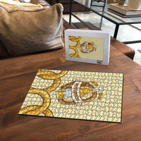 Oktoberfest Puzzle with Beer Bottle and Pretzel Illustration Beige Diamond - Wonder Print Shop