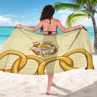 Oktoberfest Sarong with Beer Bottle and Pretzel Illustration Beige Diamond - Wonder Print Shop