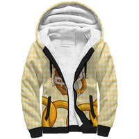 Oktoberfest Sherpa Hoodie with Beer Bottle and Pretzel Illustration Beige Diamond - Wonder Print Shop