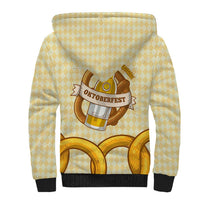 Oktoberfest Sherpa Hoodie with Beer Bottle and Pretzel Illustration Beige Diamond - Wonder Print Shop