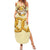 Oktoberfest Summer Maxi Dress with Beer Bottle and Pretzel Illustration Beige Diamond - Wonder Print Shop