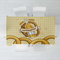 Oktoberfest Tablecloth with Beer Bottle and Pretzel Illustration Beige Diamond - Wonder Print Shop