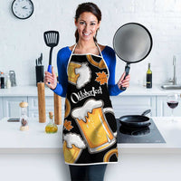 Oktoberfest Apron with Beer Mug and Pretzel Illustration Black Festive - Wonder Print Shop