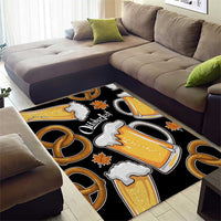 Oktoberfest Area Rug with Beer Mug and Pretzel Illustration Black Festive - Wonder Print Shop