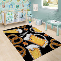 Oktoberfest Area Rug with Beer Mug and Pretzel Illustration Black Festive - Wonder Print Shop