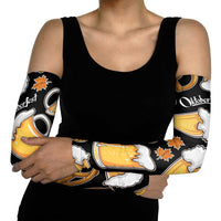 Oktoberfest Arm Sleeves with Beer Mug and Pretzel Illustration Black Festive - Wonder Print Shop