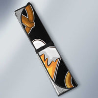 Oktoberfest Auto Sun Shade with Beer Mug and Pretzel Illustration Black Festive - Wonder Print Shop