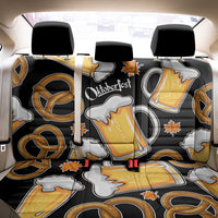 Oktoberfest Back Car Seat Cover with Beer Mug and Pretzel Illustration Black Festive - Wonder Print Shop